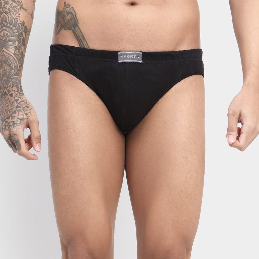 Men's Cotton Brief, Black, large image number null